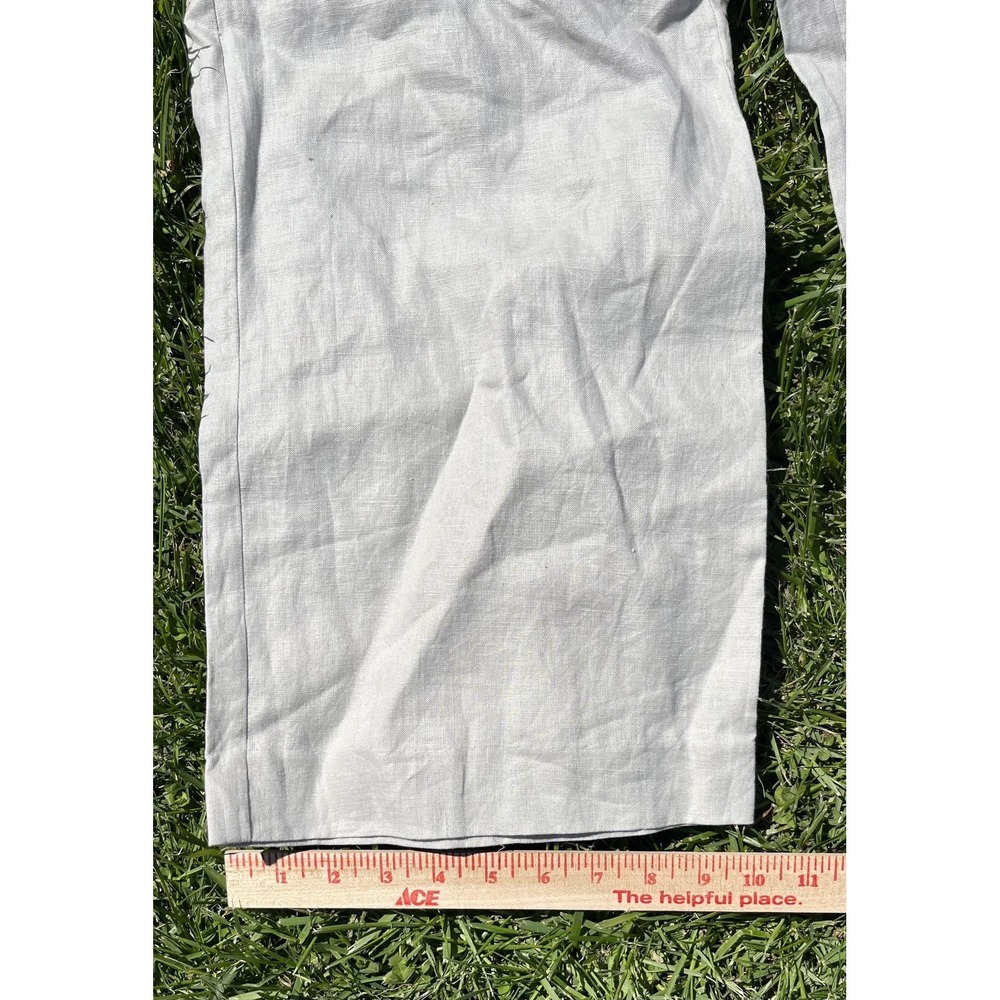Workshop Andrea Jovine Pants Womens 8 Linen Cropped Wide Leg Chambray - Picture 4 of 9